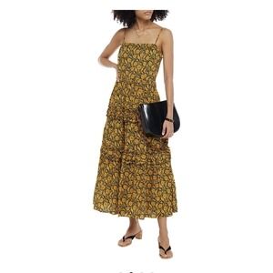 NICHOLAS Tiered floral-print cotton midi dress Pockets Sz 8 Multicolor‎
